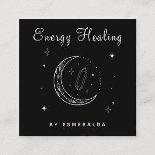 Mystic Magic Måne Energy Worker Healing Psychic Fyrkantigt Visitkort