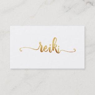 *~* Mystic Magic White Guld REIKI Typografi Visitkort