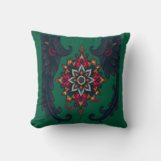 Mystic Mandala Elephant Art Kudde (Framsida)