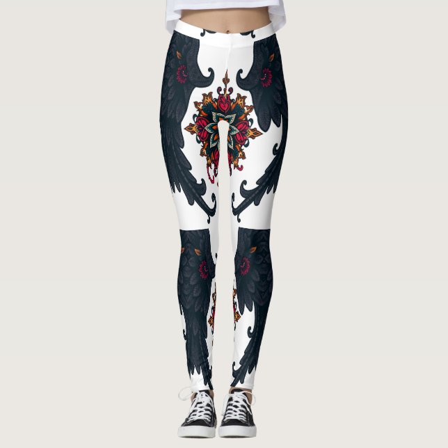 Mystic Mandala Elephant Art Leggings (Framsida)