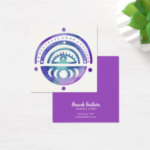 Mystic Måne Earring Necklace Jewelry Visning Card Fyrkantigt Visitkort