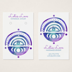 Mystic Måne Earring Necklace Jewelry Visning Card Visitkort