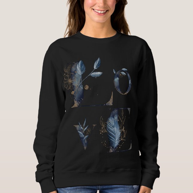 Mystic Måne & Feather Graphic Sweatshirt T Shirt (Framsida)