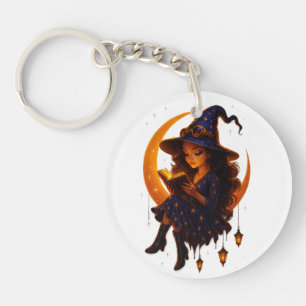 "Mystic Måne Witch - Framed Ceramic Art Tile"