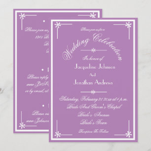 Mystic Mauve All in One OSA Email Website Bröllop Inbjudningar
