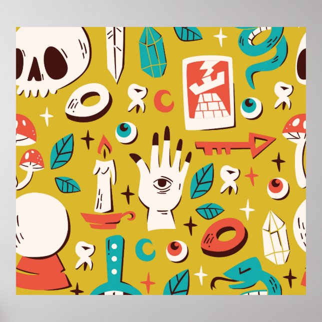 Mystic Melange: Occult Seamless Inslag Poster (Framsidan)