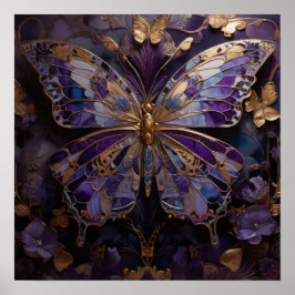 Mystic Metamorphosis - 3D Butterfly Modern Art Poster