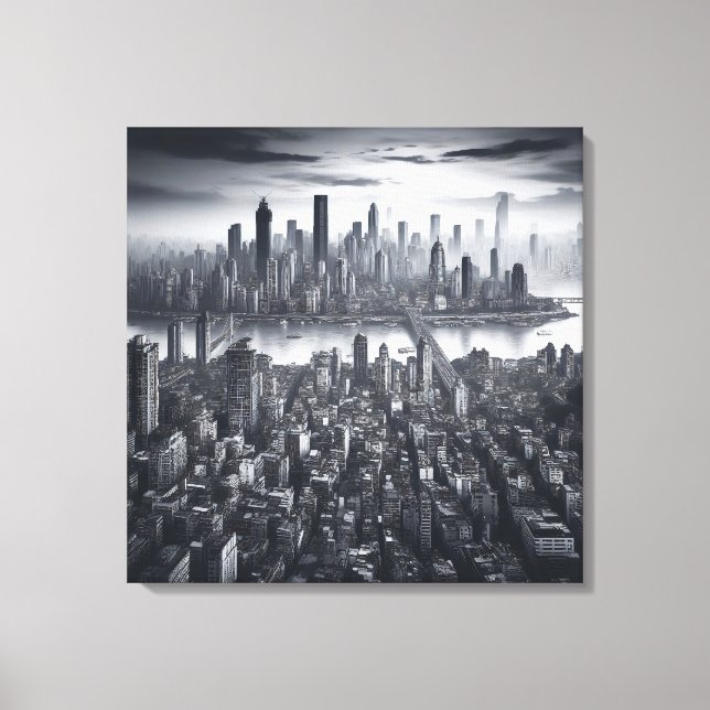 Mystic Metropolis: New York i Monochrome Canvastryck (Framsida)