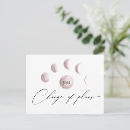 Mystic Moon Blush Rosa Ändring Av Planer Bröllop Vykort