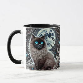 Mystic Moon Cat - Enchanted Black Cat mug Mugg