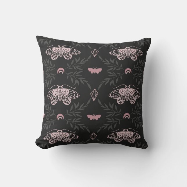 Mystic Moth och Måne Motif Kudde (Framsida)