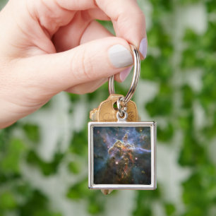 Mystic Mountain i Carina Nebula Hubble Space Fyrkantig Silverfärgad Nyckelring