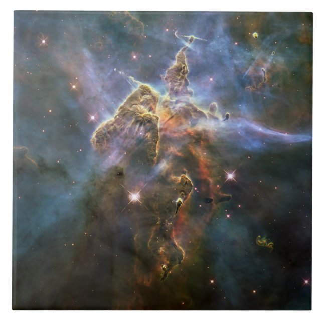 Mystic Mountain i Carina Nebula Hubble Space Kakelplatta (Framsidan)