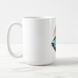 Mystic Mountain Krämröd Måne Zen Konst Kaffemugg