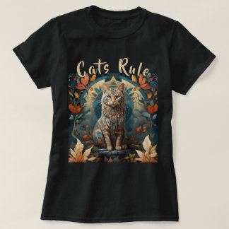 Mystic Native American Multifärgad Cats Rule T Shirt
