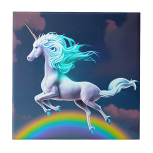 Mystic Natt flyga Unicorn Rainbow Ceramic Tile Kakelplatta