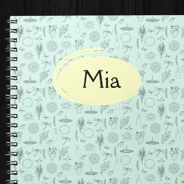 Mystic Nature Symbols Notebook - Lotus, Candles Anteckningsbok