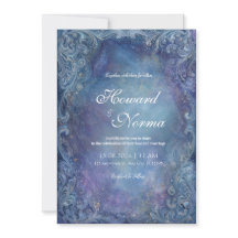 Mystic Nebula Blue Wedding bjudande