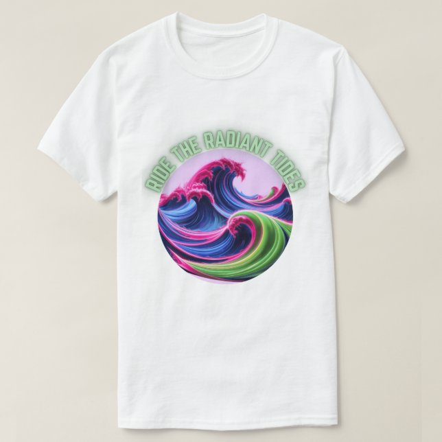 Mystic Neon Vågar - Ride strålningsdäcken T Shirt (Design framsida)