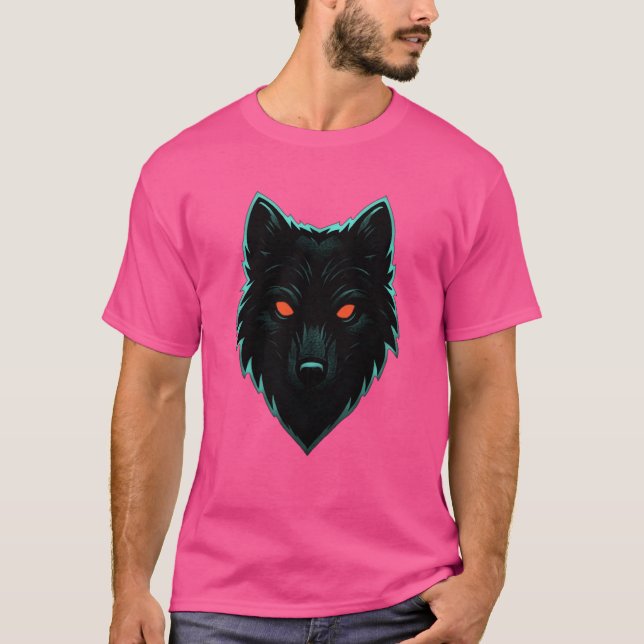 Mystic Neon Varg Design T-Shirt (Framsida)