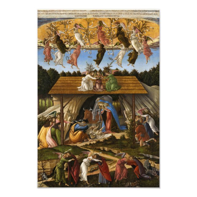 Mystic Ntivity, 1500 av Sandro Botticelli Fototryck (Framsidan)
