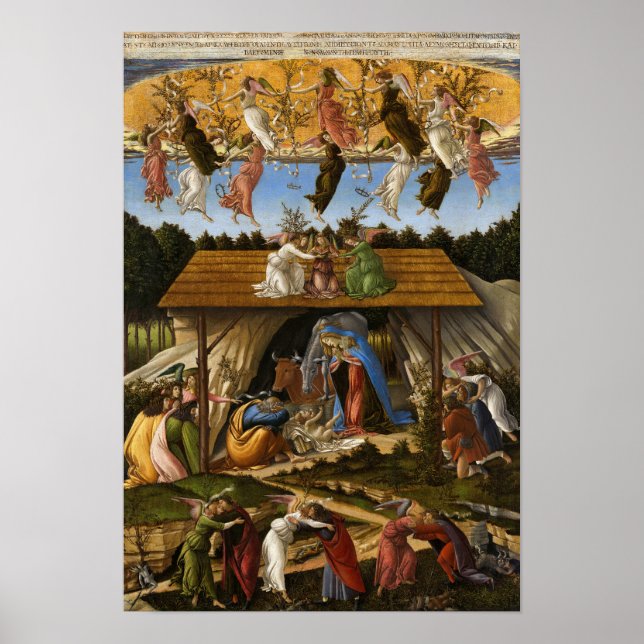 Mystic Ntivity, 1500 av Sandro Botticelli Poster (Framsidan)