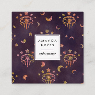 Mystic Öga Lunar Måne Reiki Andlig Healer| Fyrkantigt Visitkort