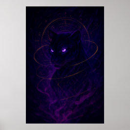Mystic Panther Wall Art – Glowing Purple Energy An Poster