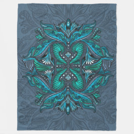 Mystic Peacock Feathers Fleecefilt