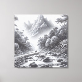 Mystic Peaks: Förändrad skog Väg Canvastryck