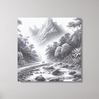 Mystic Peaks: Förändrad skog Väg Canvastryck