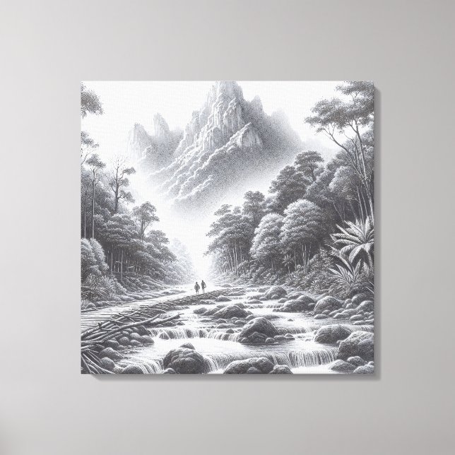 Mystic Peaks: Förändrad skog Väg Canvastryck (Framsida)