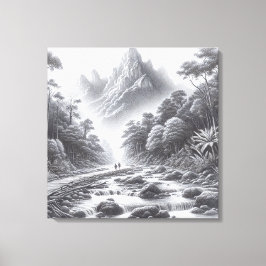 Mystic Peaks: Förändrad skog Väg Canvastryck