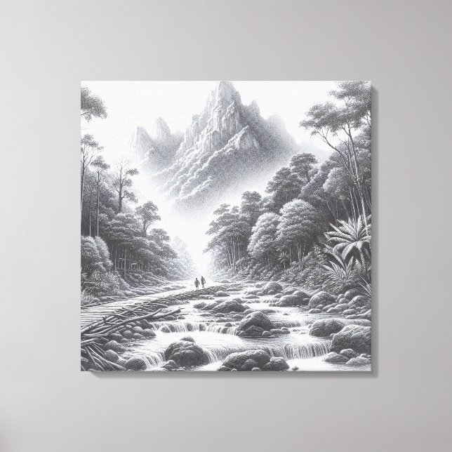 Mystic Peaks: Förändrad skog Väg Canvastryck (Framsida)