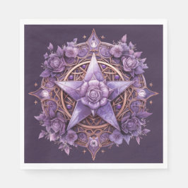 Mystic Pentacle - Lila Witchy Party Bord Decor Pappersservett