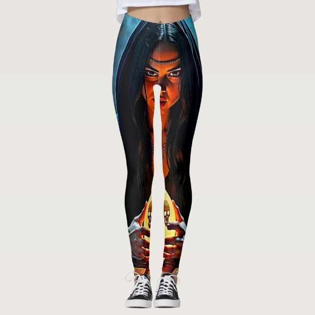 Mystic Psychic Fortune Teller Design Leggings (Framsida)