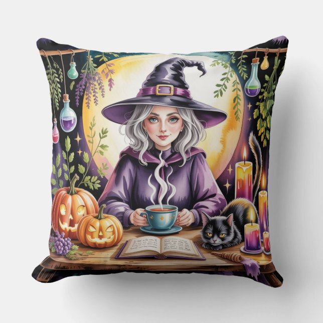 Mystic Pumpkin Night Halloween Pillowcase Kudde (Framsida)