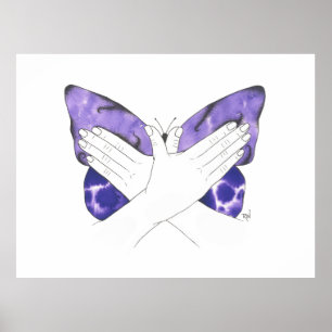 Mystic purpurfärgad fjäril i ASL Poster