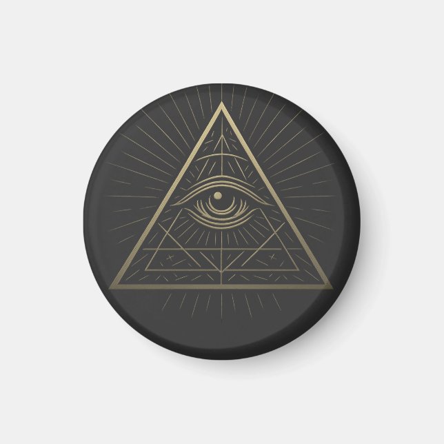 Mystic Pyramid - Öga of Providence Emblem Magnet (Framsidan)