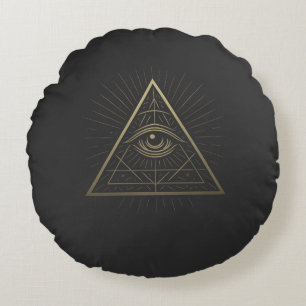 Mystic Pyramid - Öga of Providence Emblem Rund Kudde