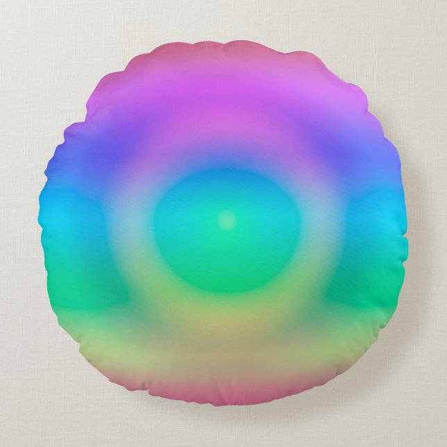 Mystic Rainbow Öga Ombre Rund Kudde (Framsidan)