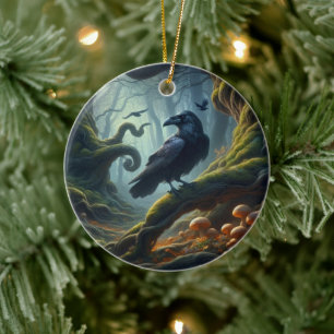 Mystic Raven Forest Hues Julgransprydnad Keramik