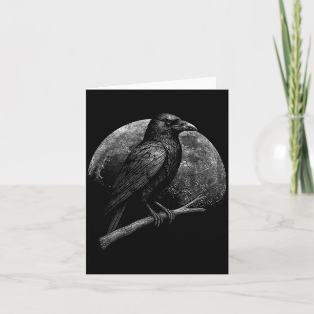 Mystic Raven Moon Dark Folklore Witchcraft Viking  Kort (Framsida)