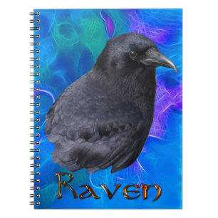 Mystic Raven Porträtt Celtic Pagan Art Notebook Anteckningsbok