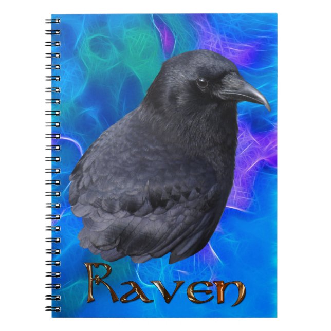 Mystic Raven Porträtt Celtic Pagan Art Notebook Anteckningsbok (Framsidan)