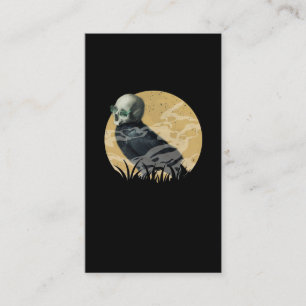 Mystic Raven Skull Kråka Måne Gothic Bird Visitkort
