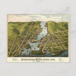 Mystic River, CT Vykort