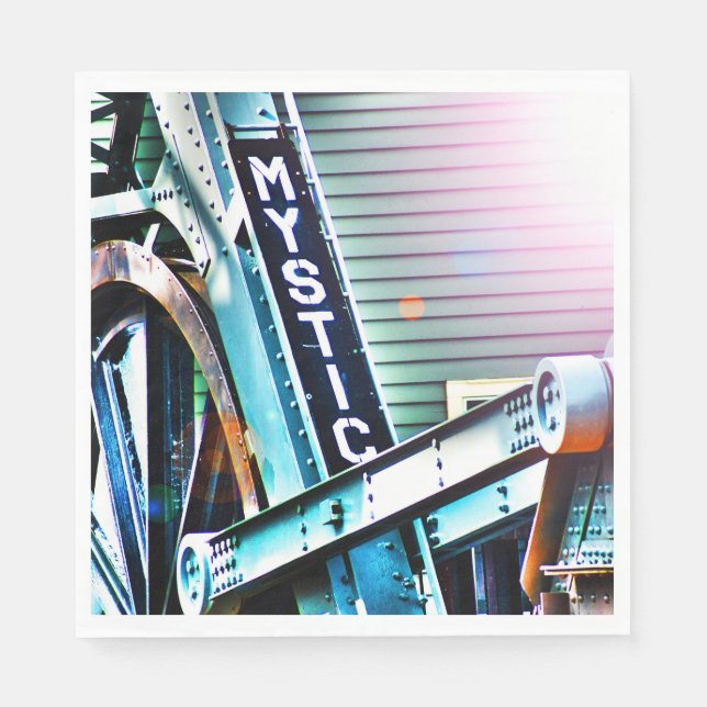 Mystic River Drawbridge som jag ser det Pappersservett (Framsidan)