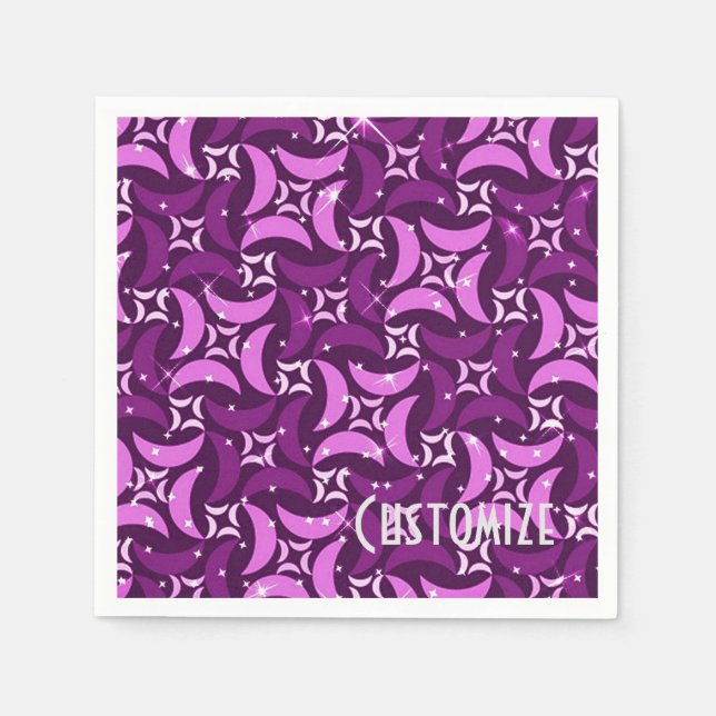 Mystic Rosa Måne Mönster Napkins Pappersservett (Framsidan)