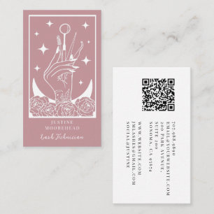 Mystic Rose Tarot Lash Artist Visitkort